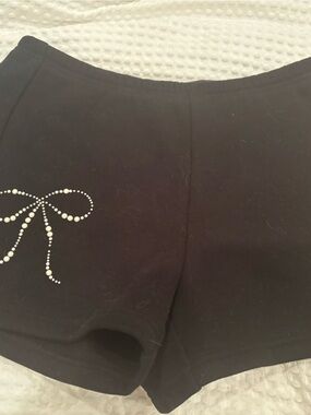 PacSun Black Shorts with Bow white beads Accent on front